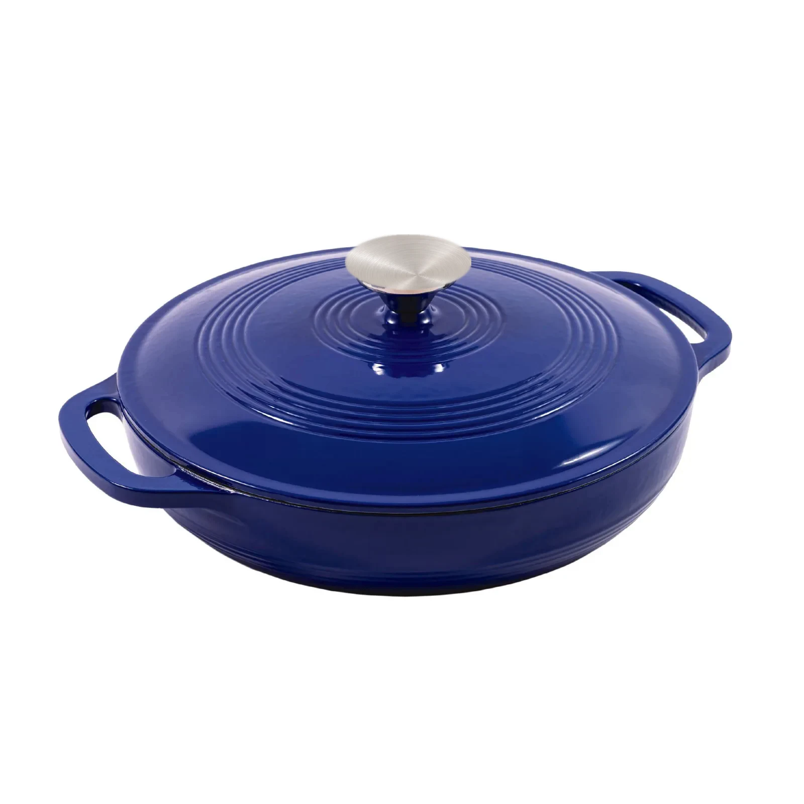 Cobalt blue enamelled cast-iron braiser
